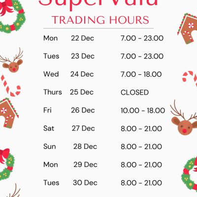 SuperValu Opening Late Monday and Tuesday!